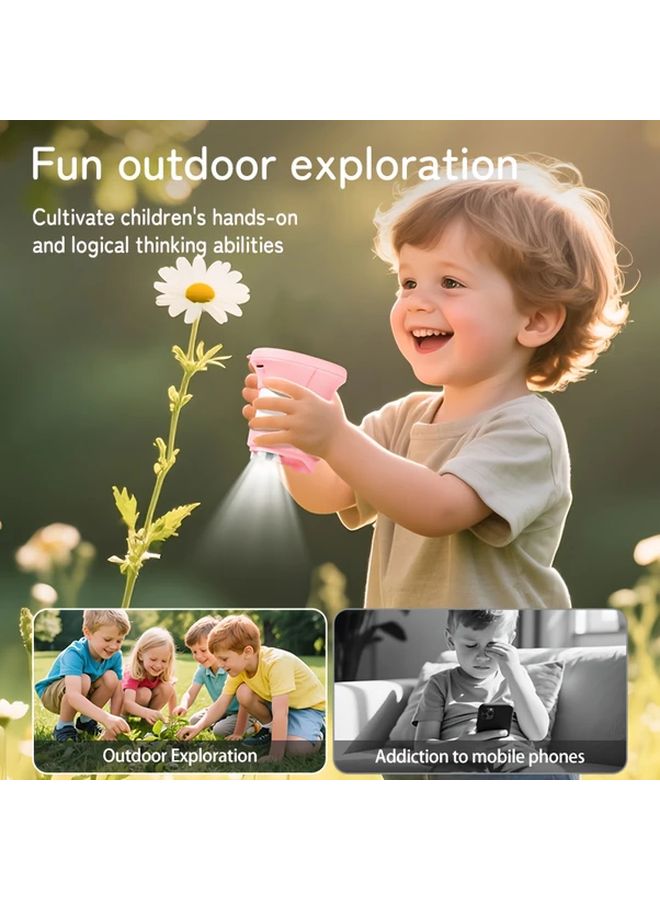 RIVGOT مجهر رقمي أبيض محمول بشاشة LCD هدية تعليمية علمية للأطفال - Image 5